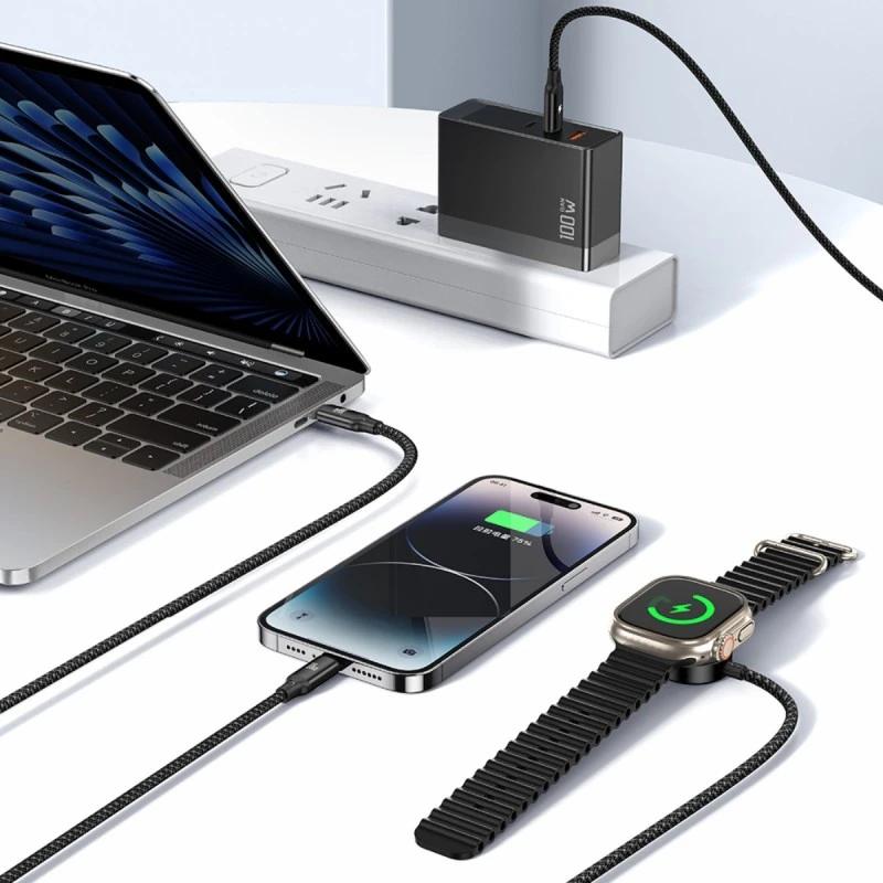 XMART 3IN1 USB TYPE-C TO TYPE-C/L. + WIREL. APPLE W. 1.2M