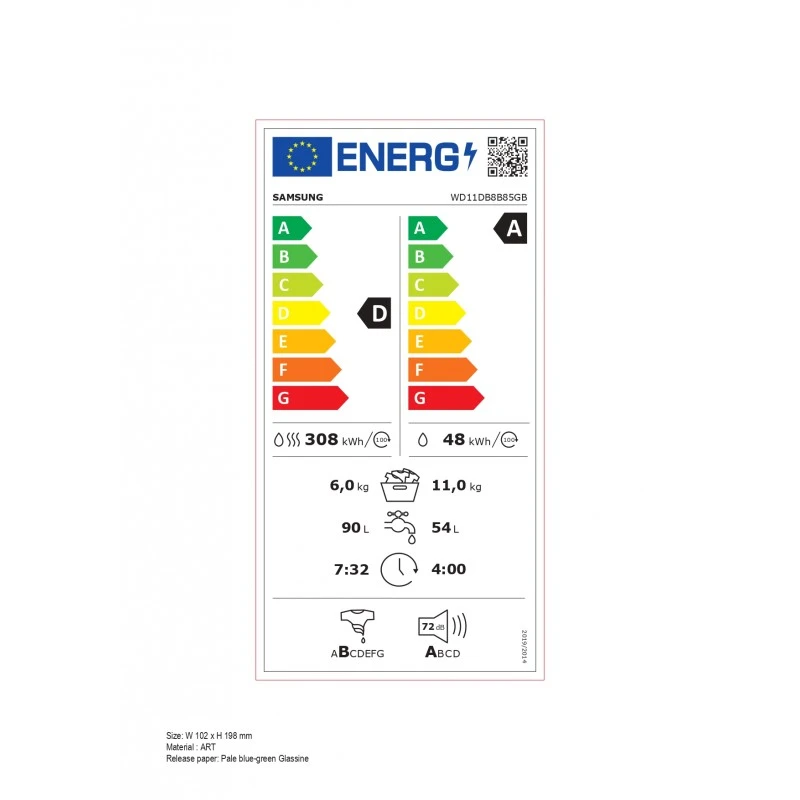 SAMSUNG BESPOKE WD11DB8B85GBU4 BlackPanelAI