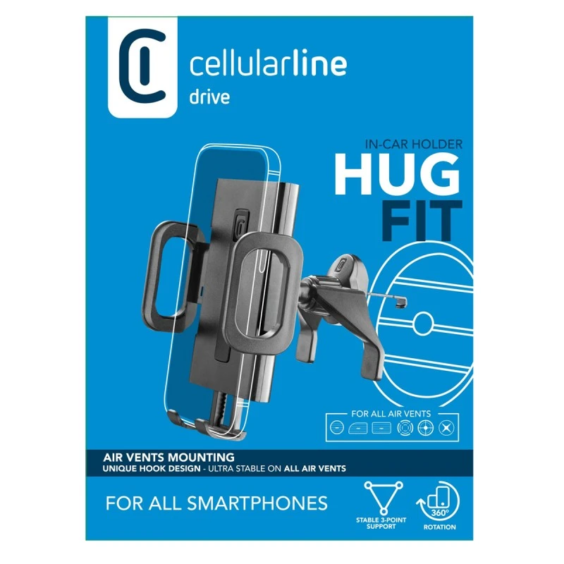 CELLULAR LINE HUG FIT СТОЙКА ЗА КОЛА ЗА ВЪЗДУХОВОД ЧЕРНА