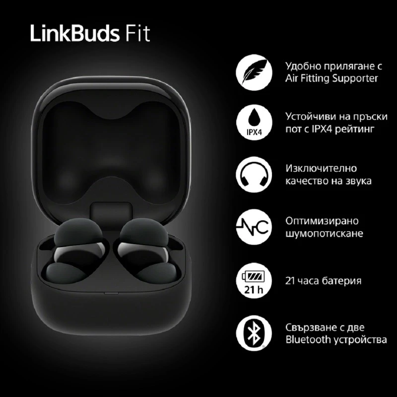SONY LINKBUDS FIT WF-LS910NB TRUE WIRELESS HEADPHONES BLACK