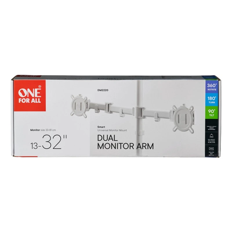 ONE FOR ALL SMART DM2220 MONITOR STAND DUAL 13''-32'' WHITE