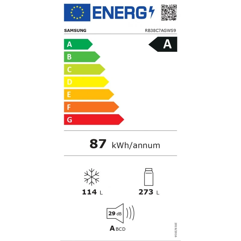 SAMSUNG RB38C7AGWS9/EF