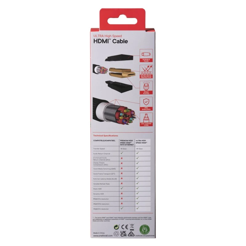 ONE FOR ALL CC5230 КАБЕЛ OFA HDMI ULTRA HIGH SPEED 8K 3.0M