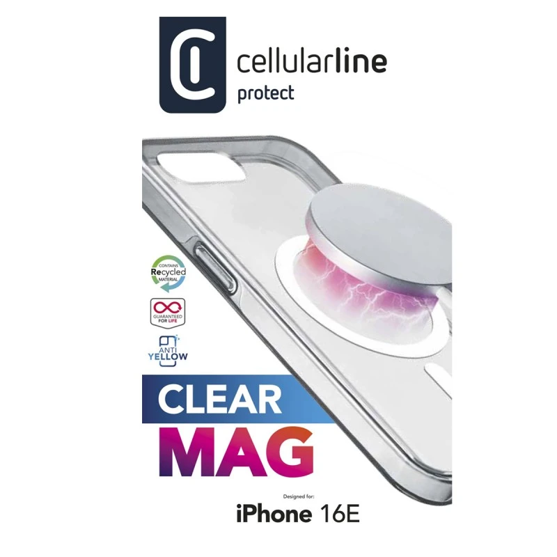 CELLULAR LINE КАЛЪФ CLEAR MAG ЗА IPHONE 16E 4GN ПРОЗРАЧЕН