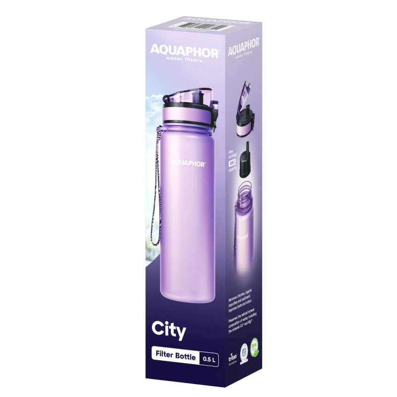 AQUAPHOR CITY ФИЛТРИРАЩА БУТИЛКА 0.5L ЛАВАНДУЛА