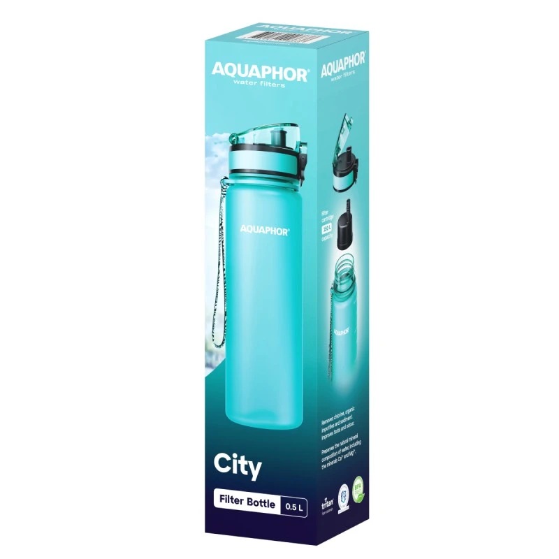 AQUAPHOR CITY ФИЛТРИРАЩА БУТИЛКА 0.5L МЕНТА