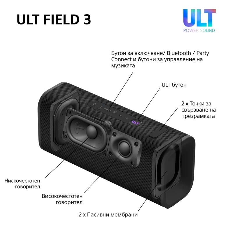 SONY SRS-ULT30B ULT FIELD 3 PORTABLE SPEAKER