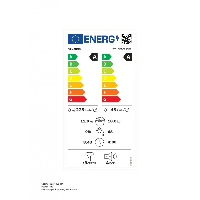 SAMSUNG WD18DB8995BZT2