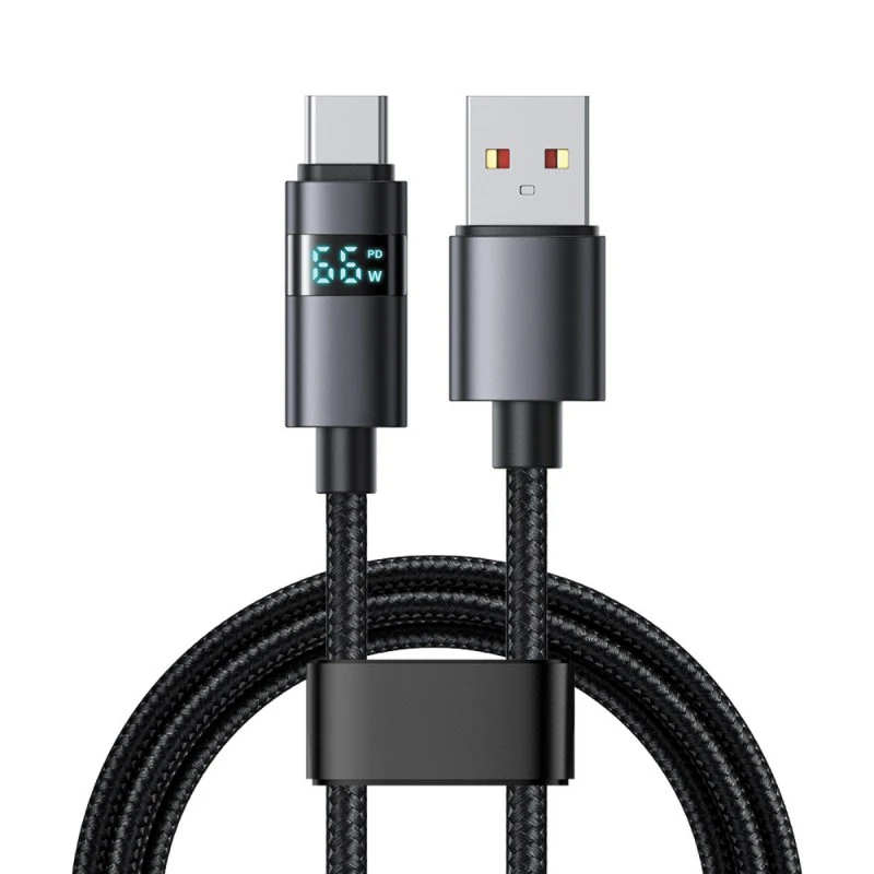 XMART USB TYPE-C CABLE HORIZONTAL LED 6A 1.2M BLACK