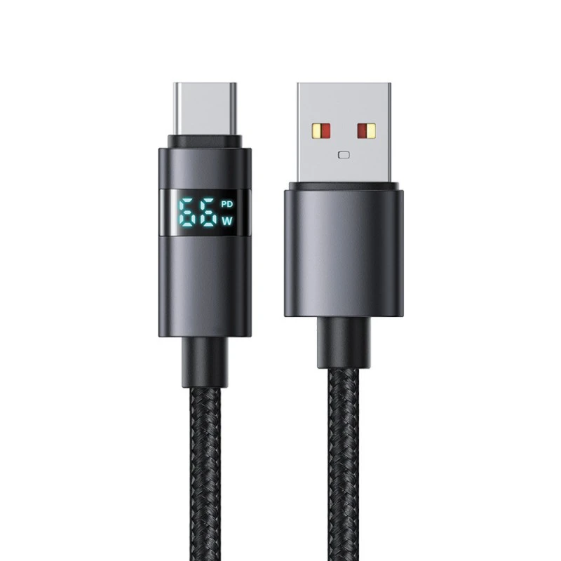 XMART USB TYPE-C CABLE HORIZONTAL LED 6A 1.2M BLACK