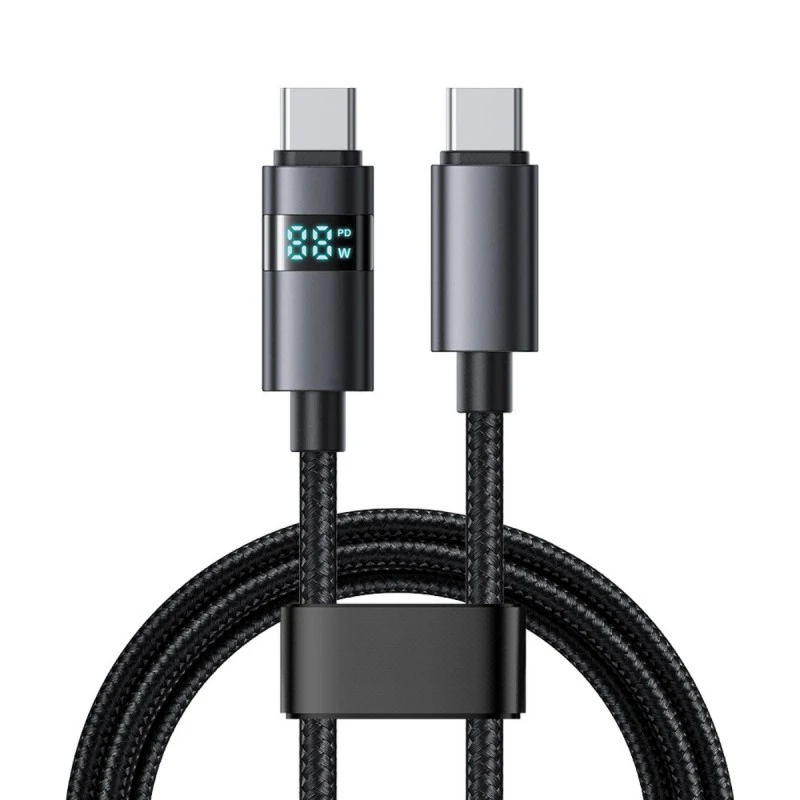 XMART USB TYPE-C CABLE TO TYPE-C H. LED PD100W  1.2M BLACK