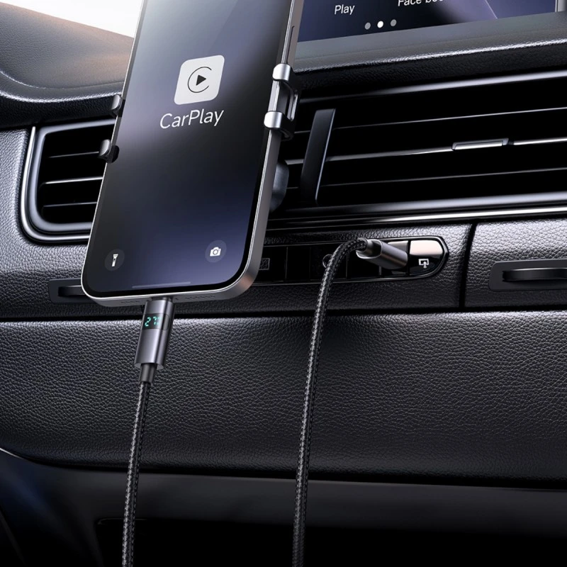 XMART USB TYPE-C CABLE TO TYPE-C H. LED PD100W  1.2M BLACK