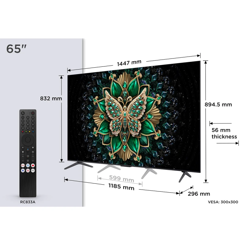 TCL 65C6K QD-MINI LED QLED SMART GOOGLE TV