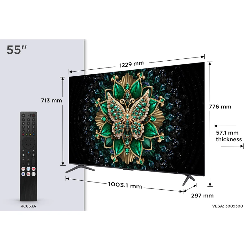 TCL 55C6K QD-MINI LED QLED SMART GOOGLE TV