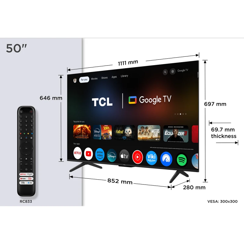 TCL 50P7K QLED SMART GOOGLE TV