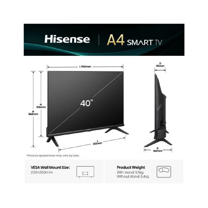 HISENSE 40A4Q FHD SMART TV