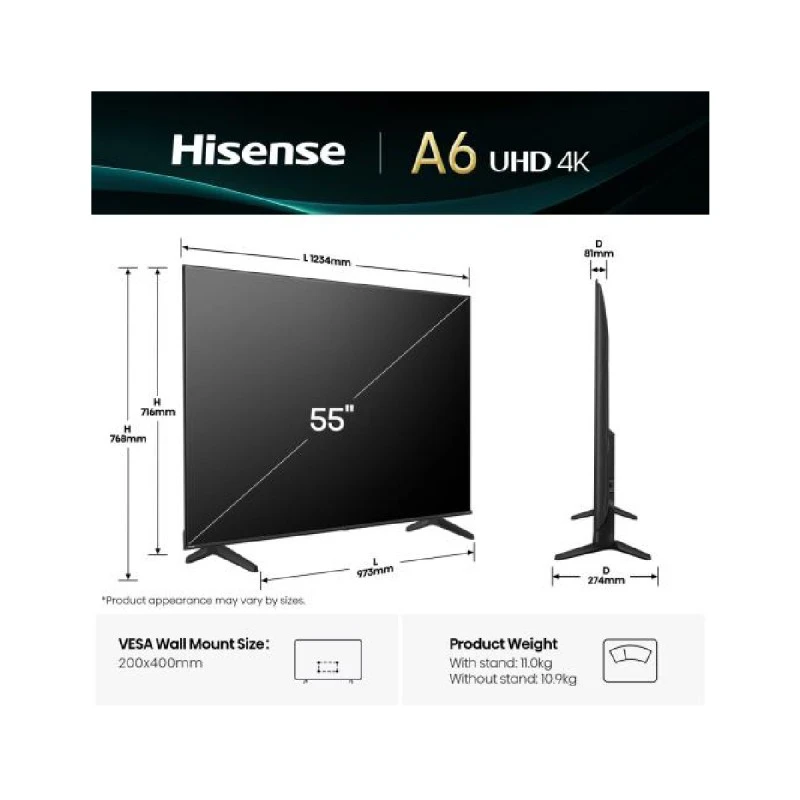 HISENSE 55A6Q UHD SMART TV