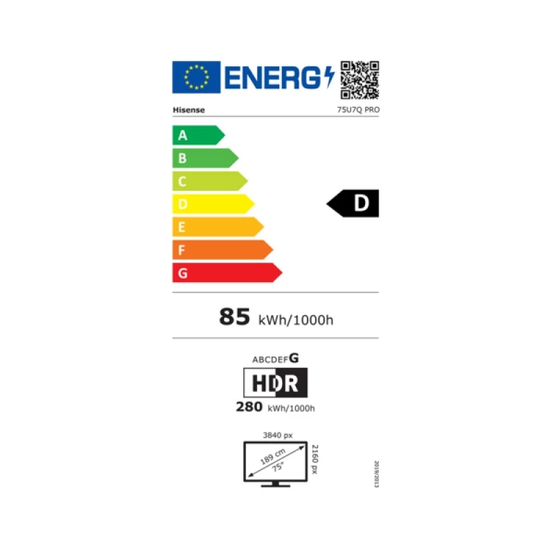 HISENSE 75U7Q PRO MINI-LED QLED AI SMART