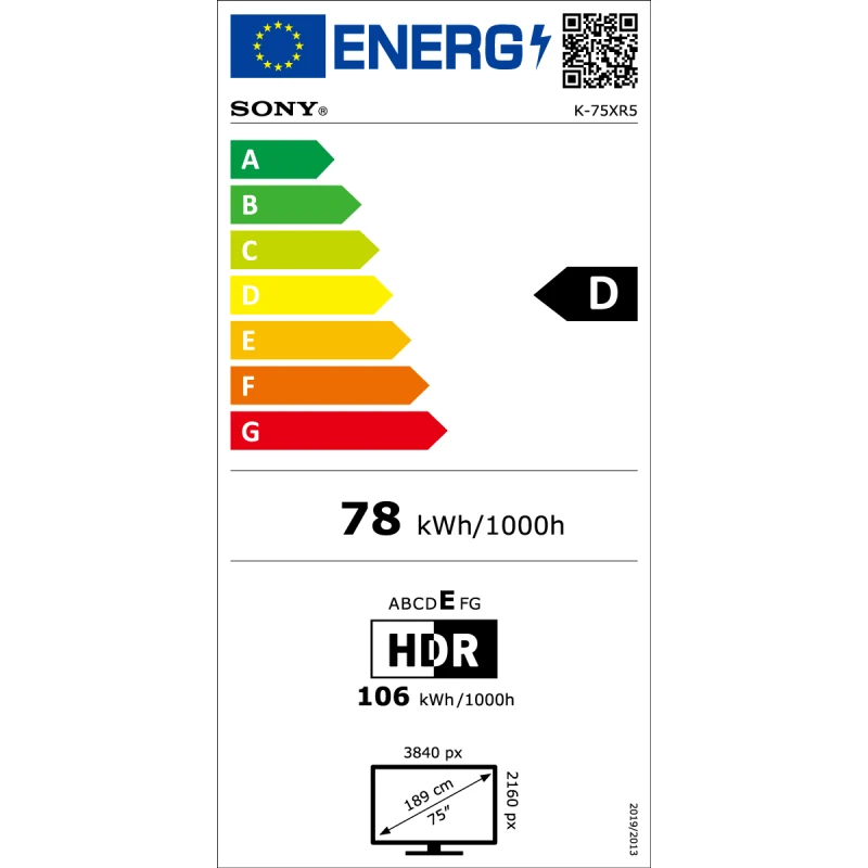 SONY BRAVIA 5 K-75XR59BP MINI LED SMART TV