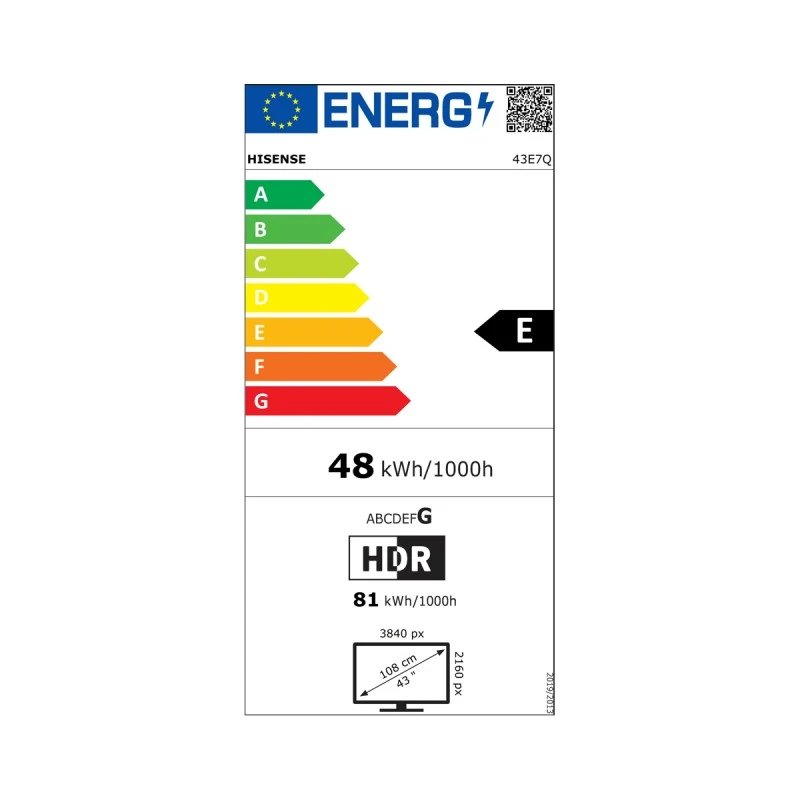 HISENSE 43E7Q UHD QLED SMART TV