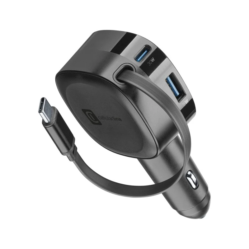 CELLULAR LINE РОЛ. ЗАРЯДНО КОЛА 12V 60W USB USB-C КАБЕЛ