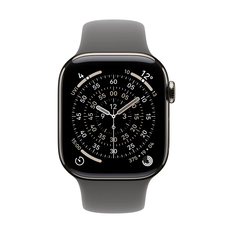 APPLE WATCH 11 46MM CELL NAT TIT/STONE GREY SPORT BAND-M/L