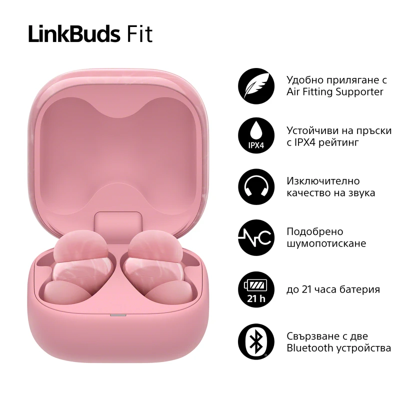 SONY LINKBUDS FIT WF-LS910NP TRUE WIRELESS HEADPHONES PINK
