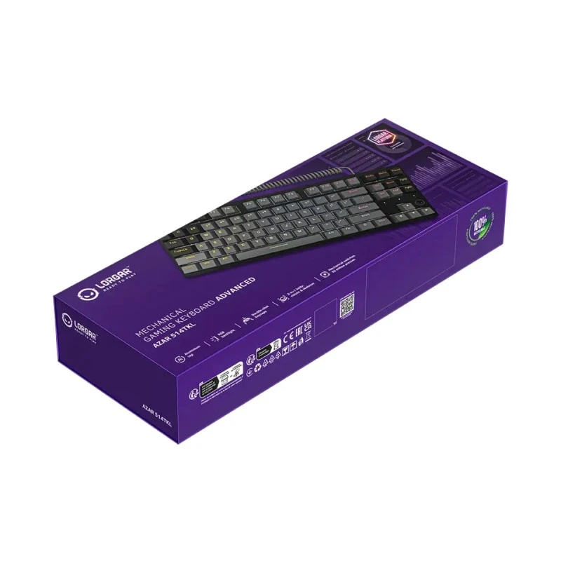 LORGAR AZAR 514TKL GAMING KBD BL LRG-GK514TKL-BK-US