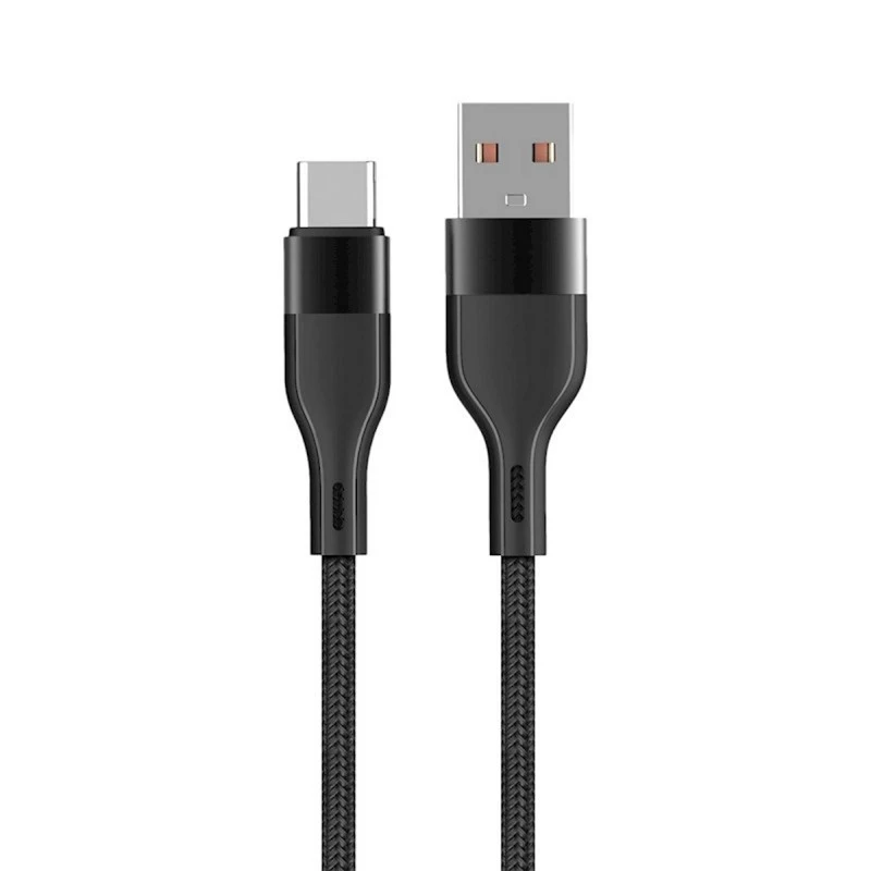 MAXLIFE КАБЕЛ USB – USB-C 1М 3A ЧЕРЕН НАЙЛОН MXUC-07