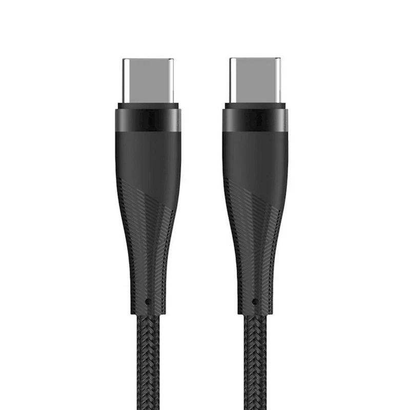 MAXLIFE КАБЕЛ USB-C – USB-C 1М 60W ЧЕРЕН НАЙЛОН MXUC-08