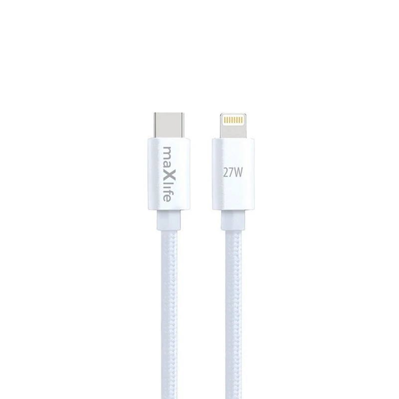 MAXLIFE КАБЕЛ USB-C – LIGHTNING 1М 27W БЯЛ MXUC-12