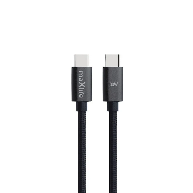 MAXLIFE КАБЕЛ USB-C – USB-C 2М 100W ЧЕРЕН MXUC-12