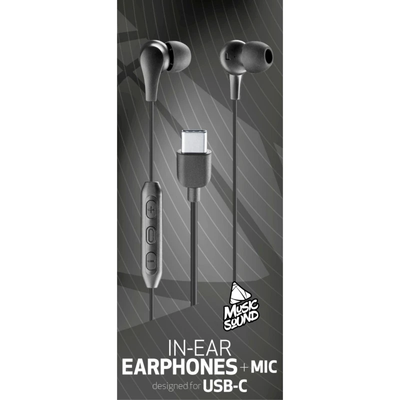 MUSIC SOUND STEREO HEADPHONES MIC BLACK