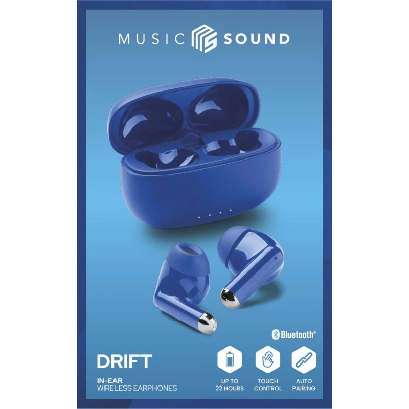 MUSIC SOUND HEADPHONES DRIFT TWS BLUE