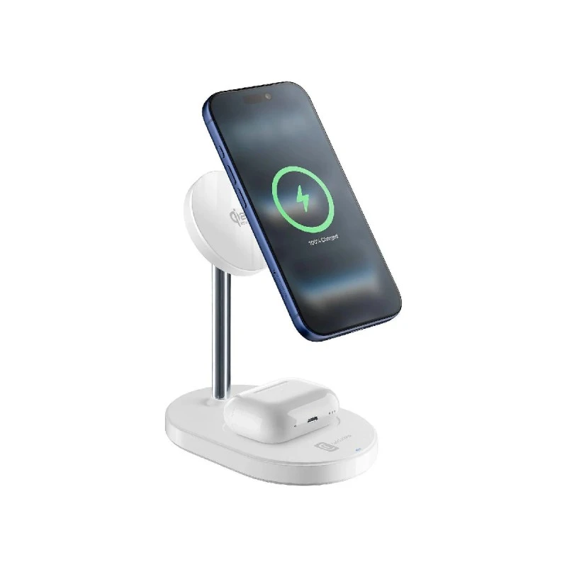 CELLULARLINE БЕЗЖИЧНА ЗАРЯДНА СТАНЦИЯ MAG DUO 2В1 QI2 25W