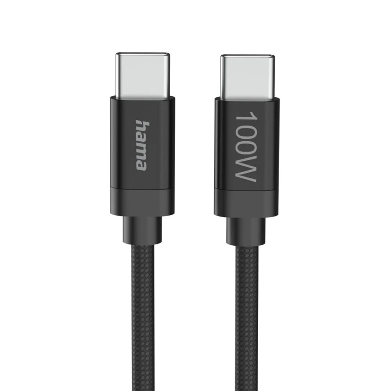 HAMA USB-C TO USB-C CABLE 100W 3M FABRIC 201749 BLACK