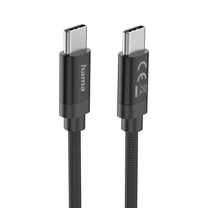 HAMA USB-C TO USB-C CABLE 100W 3M FABRIC 201749 BLACK