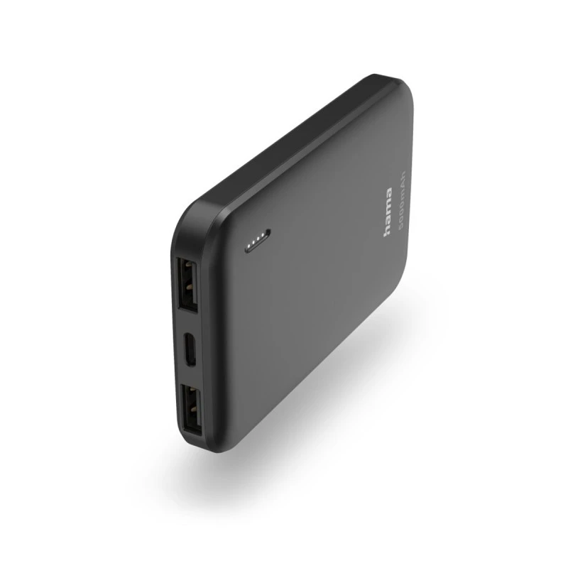 HAMA 201707  POCKET 5 POWER BANK 5000MAH 2X USB-A DARK GREY