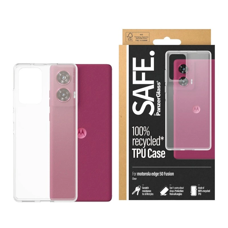 SAFE ГРЪБ ЗА MOTOROLA EDGE 50 FUSION - ПРОЗРАЧЕН