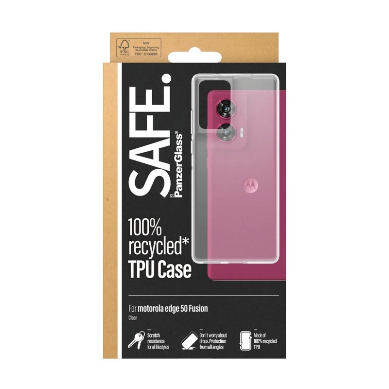 SAFE ГРЪБ ЗА MOTOROLA EDGE 50 FUSION - ПРОЗРАЧЕН