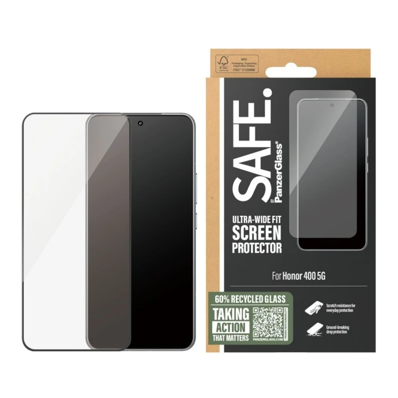 SAFE СТЪКЛЕН ПРОТЕКТОР SAFE ЗА HONOR 400  5G UWF ПРОЗРАЧЕН