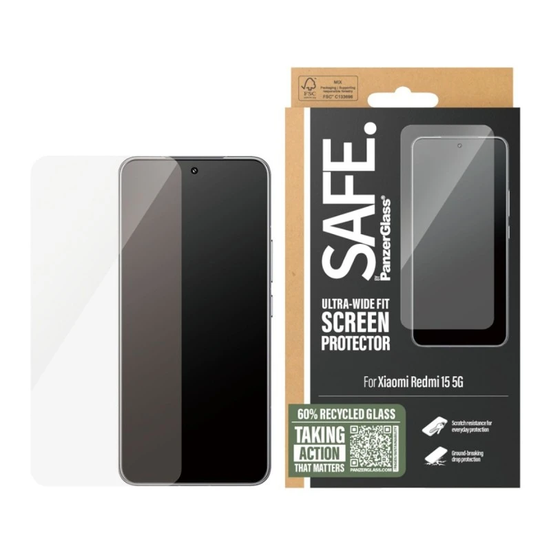 SAFE СТЪКЛЕН ПРОТЕКТОР ЗА XIAOMI REDMI 15 5G UWF