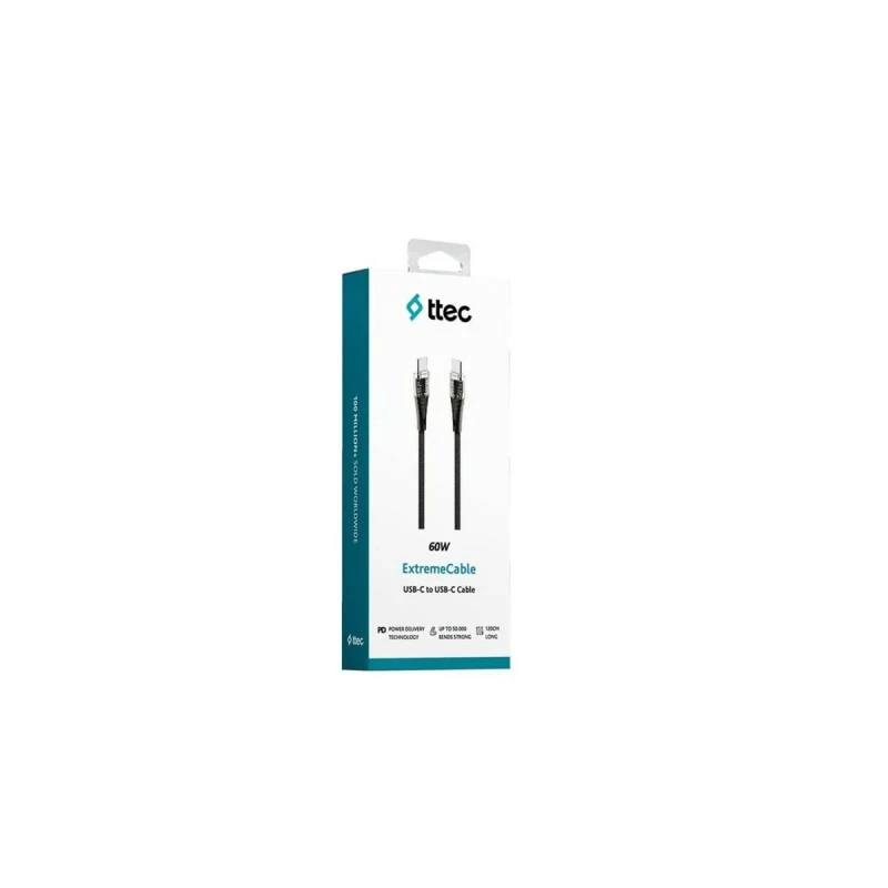 TTEC КАБЕЛ TRANSP USB-C –USB-C 60W PD/DATA CABLE 1.2M Ч