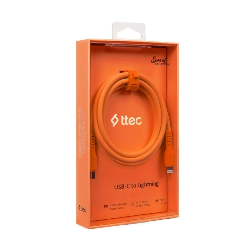 TTEC КАБЕЛ USB-C/LIGHTNING CHARGE/DATA CABLE 1.2M  NEON O