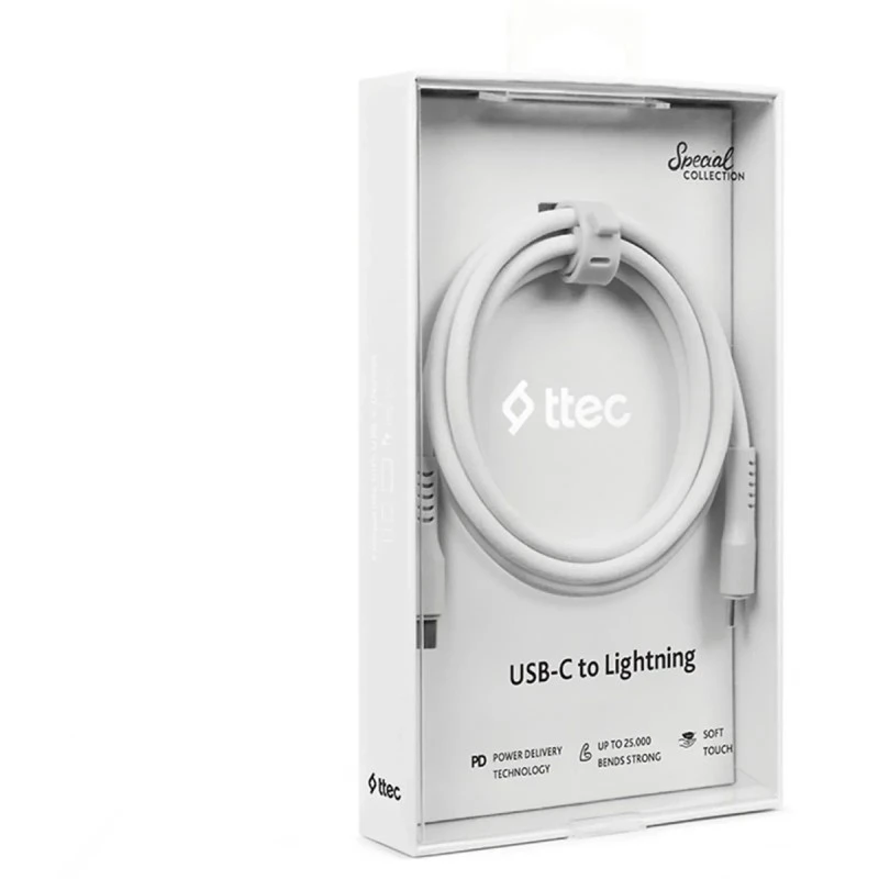 TTEC USB-C TO USB-C 60W PD 1.2M WHITE
