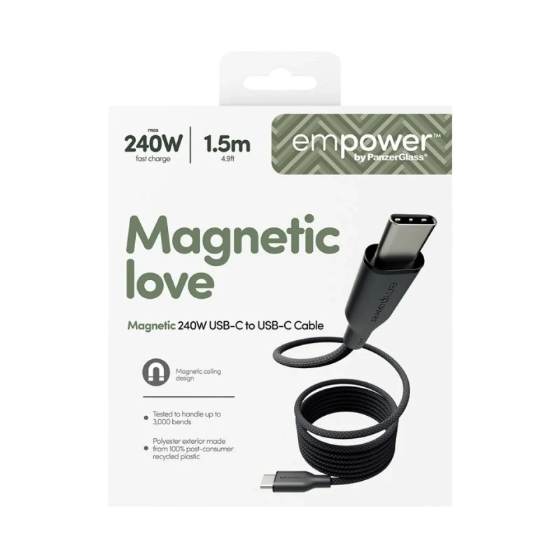 EMPOWER BY PANZERGLASS USB-C TO USB-C 240W 1.5M BLACK