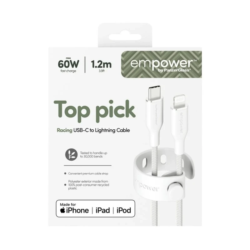 EMPOWER BY PANZERGLASS USB-C TO LIGHTNING 60W 1.2M SILVER