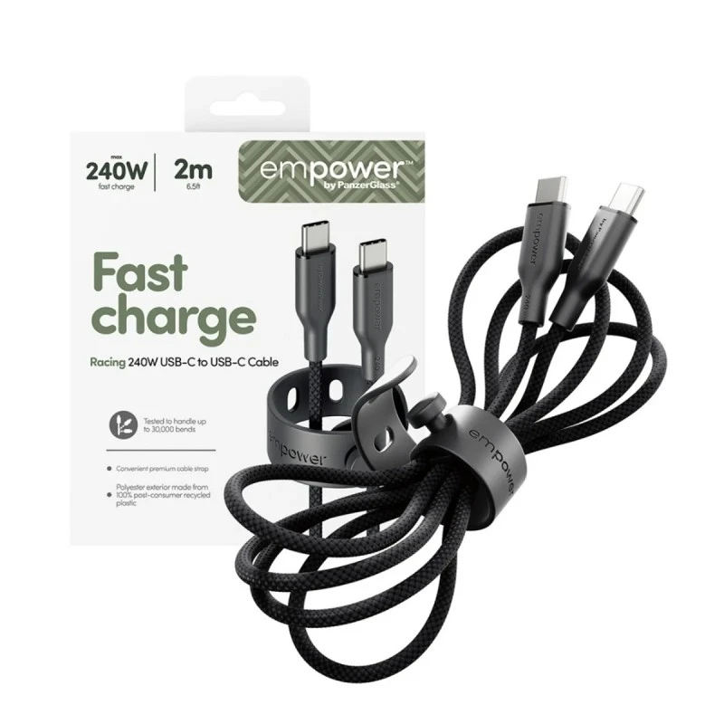 EMPOWER BY PANZERGLASS USB-C TO USB-C 240W 2M BLACK