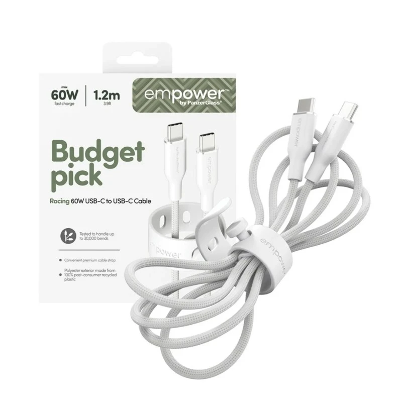 EMPOWER BY PANZERGLASS USB-C TO USB-C 60W 1.2M SILVER