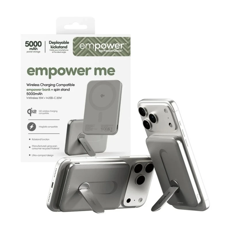 EMPOWER BY PANZERGLASS POWER BANK 5000MAH STAND TITANIUM